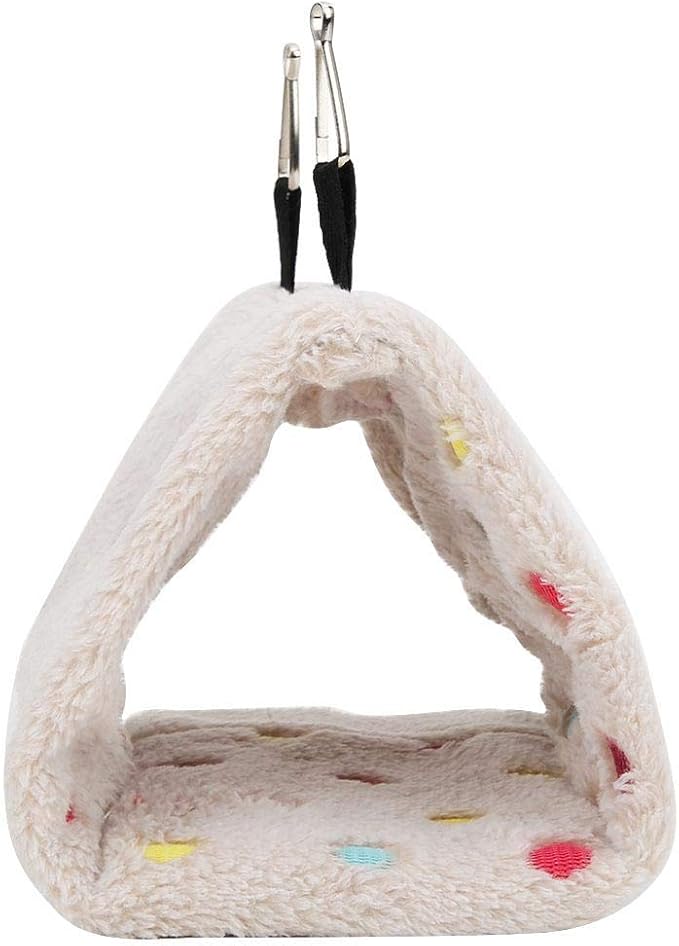 Bird Swing Bed, Winter Warm Plush Bird Nest Hammock Hamster Hanging Bed Cave Cage Parrot Nest Hanging Bed for Parrot Budgie Parakeet