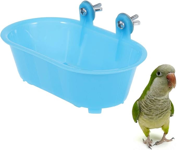 TEHAUX Pet Bath Tub Bird Bathtub Bath Toy Cage Indoor Playset Toys Tiger Skin Peony