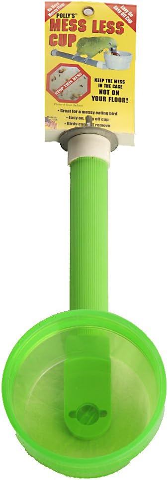 Polly's Short Mess Less Cup for Pet Birds, Large