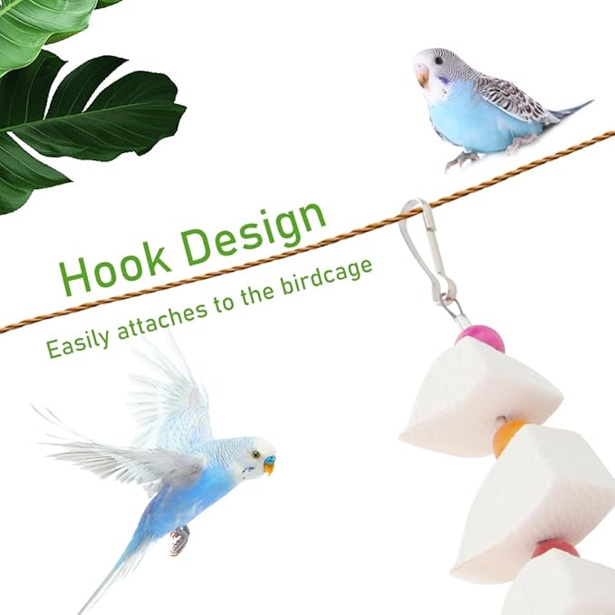 DQITJ 2 Pack Cuttlebone Chew Toy Natural Calcium Cuddle Bone Bird Beak Grinding Toy for Small Bird Budgie Cockatiel Lovebird Parakeet
