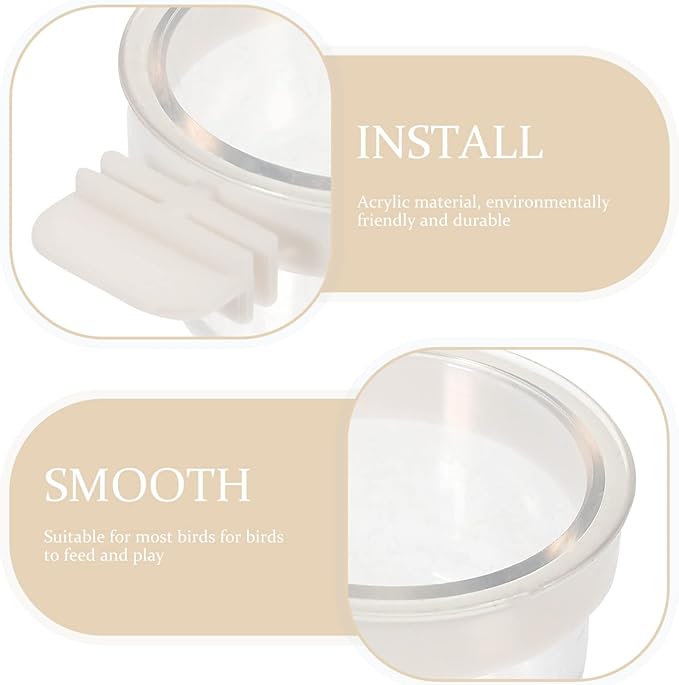 Mipcase 5pcs Parrot Bowls Multi-Function Bird Feeders for Cage Transparent Bird Supply Easy Installation for Parrots Cockatiels and More