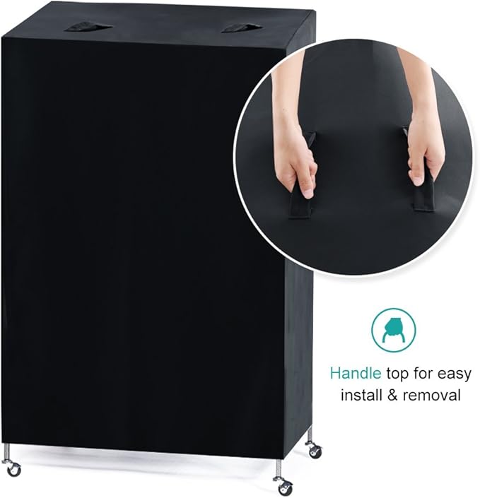 PONY DANCE Pets Product Universal Birdcage Cover Blackout & Breathable Birdcage Cover for Pets' Good Night, Large, Black, 31 L x 21 W x 41 in H