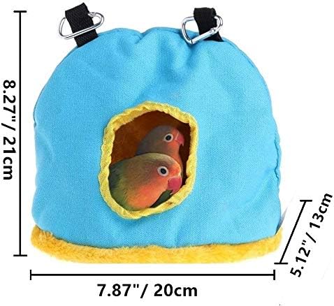 Litewoo Bird Hammock Nest Plush Warm Hanging Tent Pet Parrot Swing Bed Cave Cage for Parakeet Canary Cockatiel Lovebird Hamster Random Color (Large)