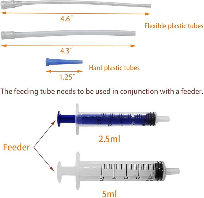 Baby Bird Gouldian Zebra Finch Canary Society Bird Pet Hand Rearing Feeding Syringes Crop Tubes (9Pcs)
