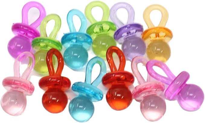 Bonka Bird Toys 1694 pk12 Colorful Acrylic Pacifier Parrot Budgie Lovebirds Cockatiel Foot Beak