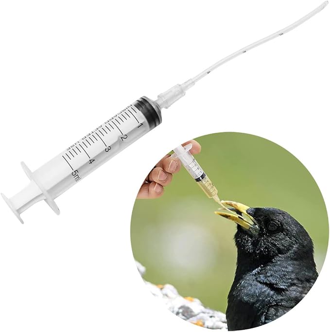 4IN1 Liquid Food Feeder for Breeding Small Pets (5ml+10ml Feeder+8cm+12cm Feeding Tube) Poultry Feeding Syringe, Parrot Feeding Syringe
