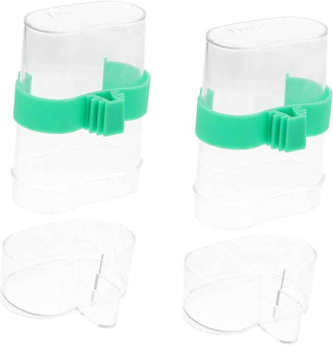 balacoo 6pcs Transparent Automatic Pet Water Feeder for Birds No Leakage Design Elastic Slots Fit Cage Spacing Easy to Use Water Feeding Tool for Bird Care