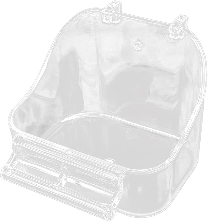 Bird Bath Box Parakeet Caged Bird Bathing Tub with Standing Perch for Small Birds Budgies Parrots 2 Colors Bird Bath for Cage Inside Cockatiel Parakeet Birds Parrot Conure Finch