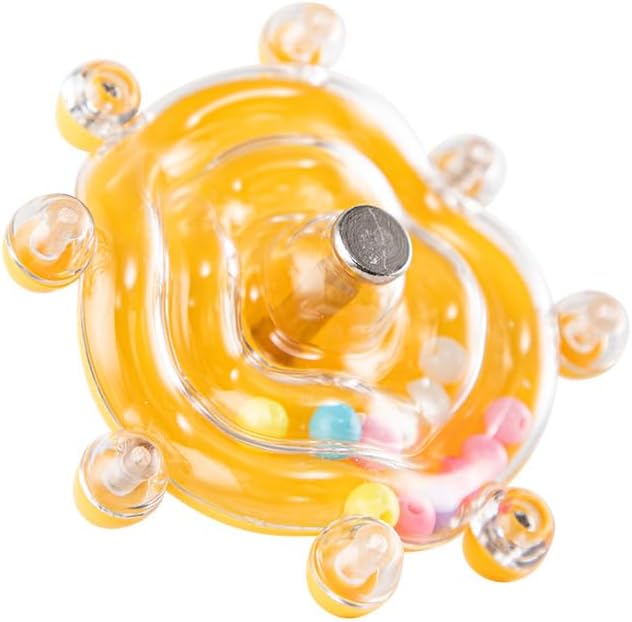 Parakeet Toys, Small Parrot Rotating Interactive Training Toy, Parakeet Cage Accessories, Budgie Toys, Cockatiel Toys, Lorikeets Toy, Love Bird Toys,Conure Toys,Bird Toys for Parrots (Yellow)