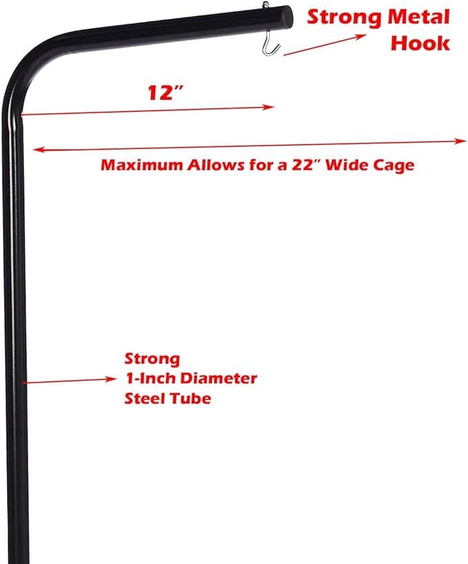 Mcage Tubular Steel Hanging Hanger Bird Cage Stand with Metal Hook