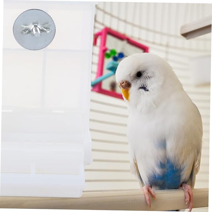 STOBOK 3pcs Automatic Bird Feeder Acrylic Parrot Food Box No- Bird Feeder Food Container Cage Accessories for Budgerigar Canary