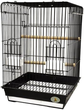 King's Cages ES 1818 PM Travelling Bird cage Toy Toys Cockatiels Small Conures (Black, Cage Only)