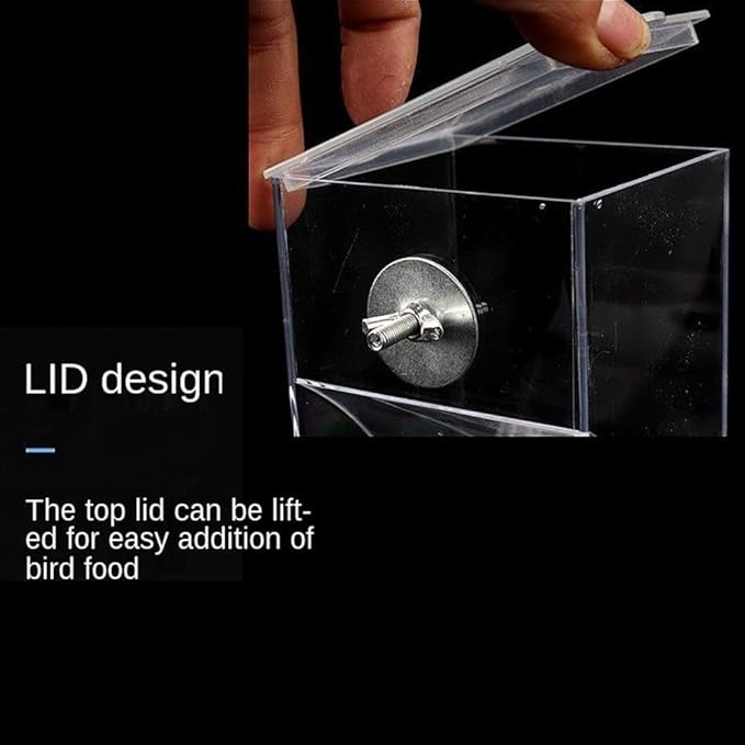 No Mess Bird Feeder for Cage,Automatic Parrot Feeder Cage Accessories,Transparent Parakeet Seed Container Food Feeder Drinker for Cage,No-Spill Transparent Bird Feeder (Blue*2)