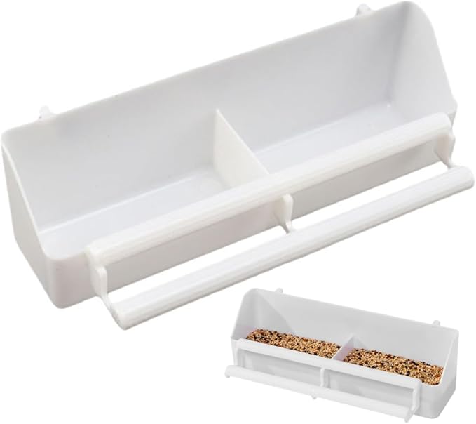 BESPORTBLE Plastic Bird Feeder Spill Design Hanging Bowl for Parakeets Cockatiels and Parrots Easy to Clean Bird Cage Accessory