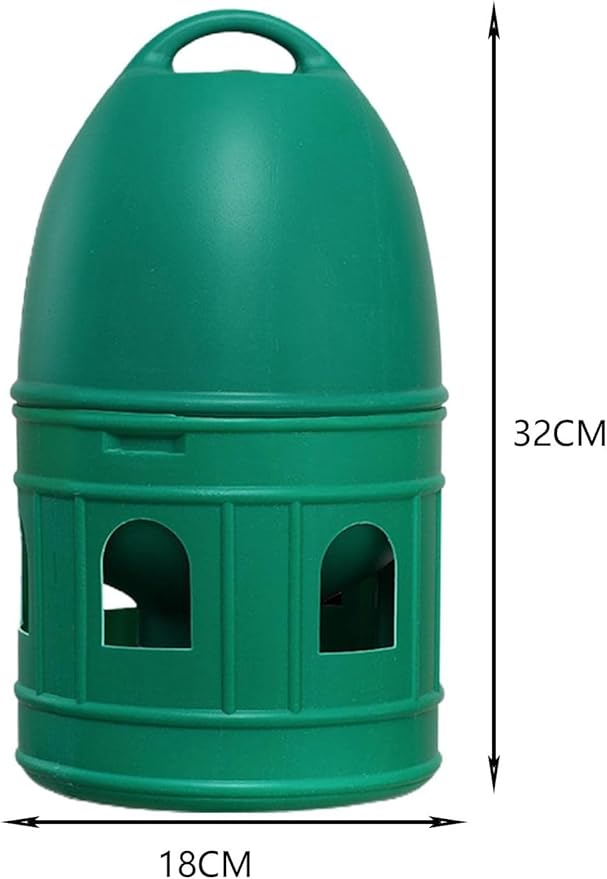 Bird Water Drinker/Quail Parakeet Dove Parrot Pigeon Water Dispenser Feeder with Hanging Handle/Bird Cage Accessories Waterer Large Capacity/, Green 5L