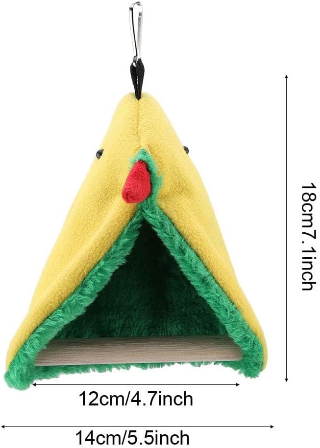 Winter Warm Bird Hammock Tent Parrots Hanging Nests Shed Hut, Soft Plush Sleeping Bed Hideaway Cage Pet Toy for Parakeets Cockatiels Conures Lovebirds Finch