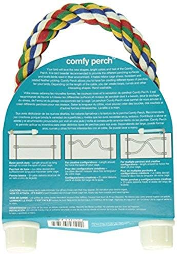 JW Pet Comfy Perch For Birds Flexible Multi-color Rope, Small - 21" Length