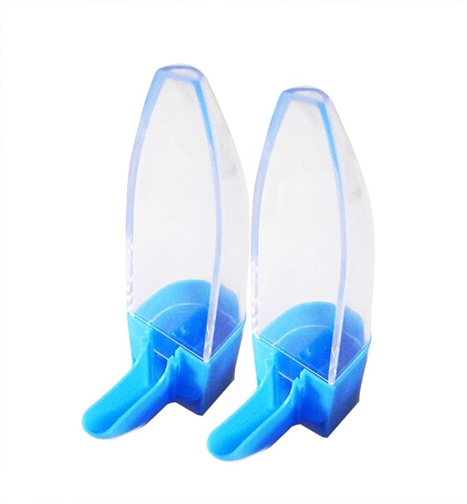 Bird Cage Water Bottle Dispenser Feeder for Zebra Finch Budgies Set of 2 (Blue)