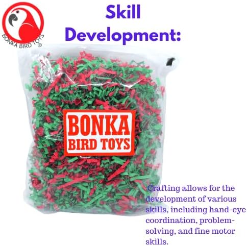 Bonka Bird Toys 2140 Christmas Shred (85 Cu-in) Festive Parrot Pet Nesting, Cockatiels, Parakeets, Conures, and Similar Breeds
