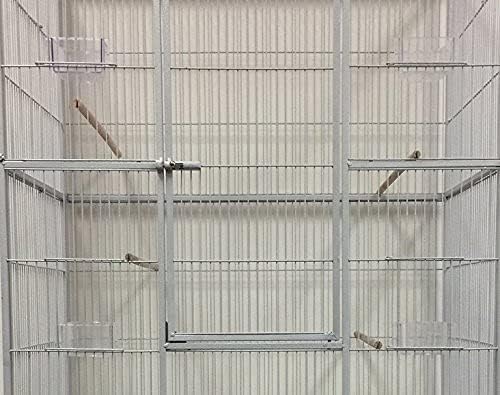 Extra Large Double Flight Bird Wrought Iron Double Cage w/Slide Out Divider 3 Levels Bird Parrot Cage Cockatiel Conure Bird Cage 63" Lx19 Dx64 H W/Stand on Wheels