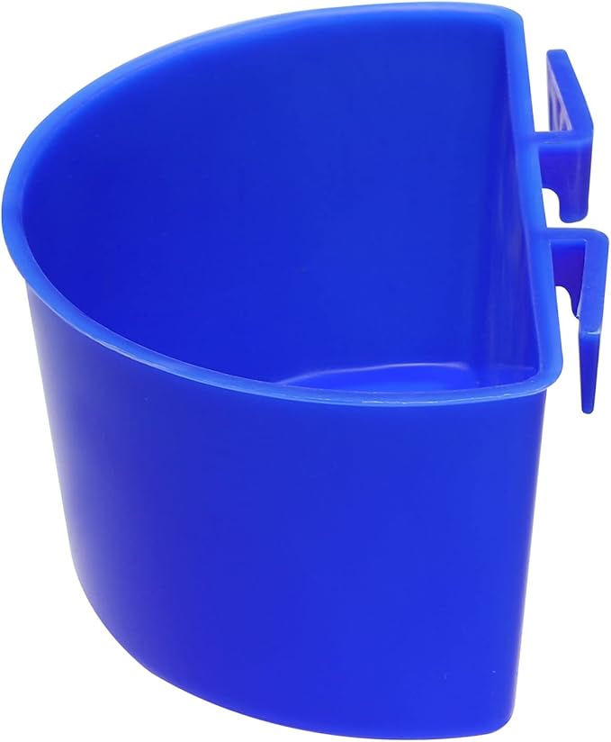 PATIKIL Mini Bird Feeder Cage Cups, 10 Pack Pigeon Water Bowl Large Feeding Sand Cup Hanging Container for Parrot Poultry, Blue