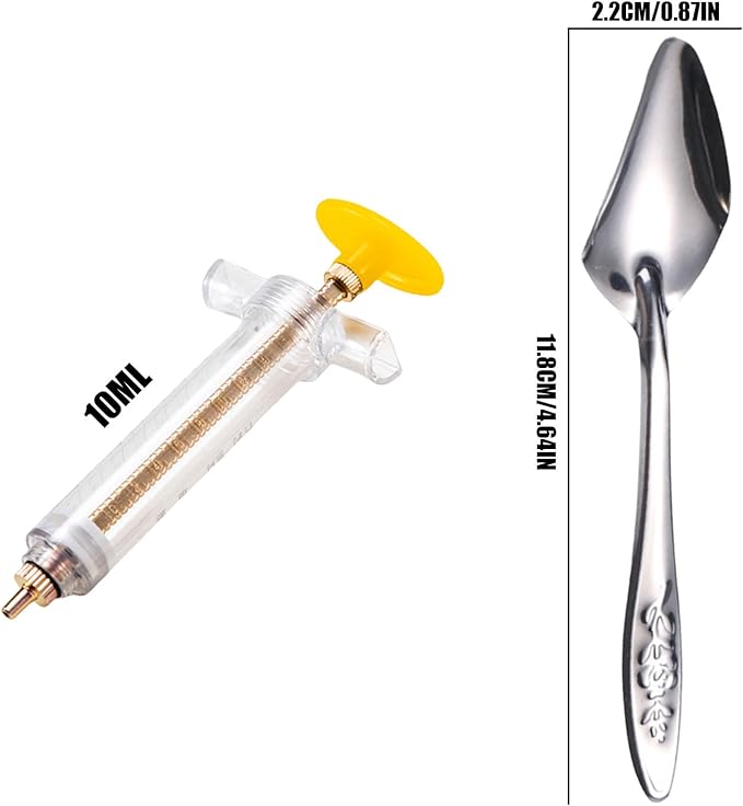 Bird Feeding Syringe Set,Parrot Syringe Feeder with Feeding Spoon and Tubes,Baby Bird Feeding Syringe Manual Tools for Pigeons Parrots Sparrows Small Animals Feed Liquid Milk Medicine (Clear 10ML)