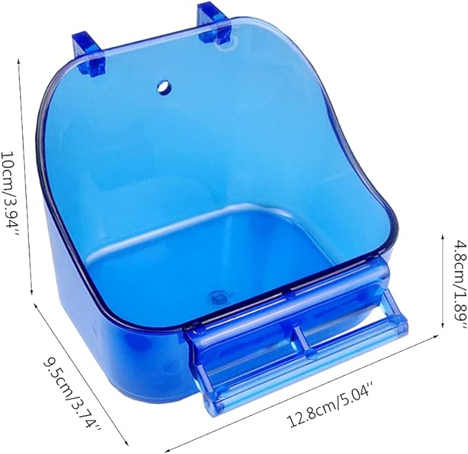 Bird Bath Box Parakeet Caged Bird Bathing Tub with Standing Perch for Small Birds Budgies Parrots 2 Colors Bird Bath for Cage Inside Cockatiel Parakeet Birds Parrot Conure Finch