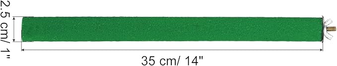 PATIKIL 1x14 Bird Paw Grinding Stick, Bird Wood Perch Stand Cage Accessory for Small Bird Parrot Lovebird Parakeet Cockatiel, Green