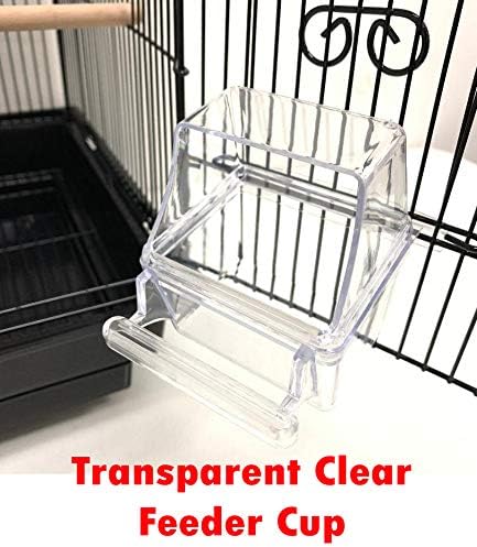 Mcage Large Dome Roof Top Flight Parrot Bird Cage with Toy Ladder Rolling Stand for Cockatiel Parakeet Conure Lovebird Budgie Parrotlet Finch Canary Small Parrot
