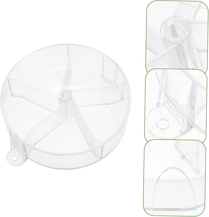 Milisten 1set Bird Intelligence Growth Cage Toy Rotate Wheel Feeder for Foraging Interactive Food Toy for Parrots Cockatiels Random Color Transparent Frosted