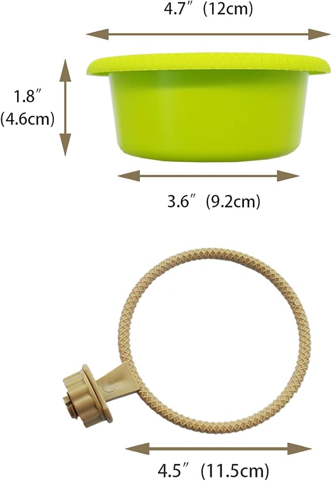 FOIBURELY Multi-Function Caged Bird Bath Bird Cage Parrot Supplies Bathing Tub for Canary Finch Budgerigar，Perch Stand(4.5")