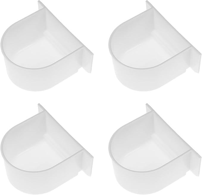 Milisten Semi-Circle Bird Food Feeder for Small Birds 4-Pack Cage Food Bowl and Water Container for Parrots Budgies Cockatiels Poultry Pigeons