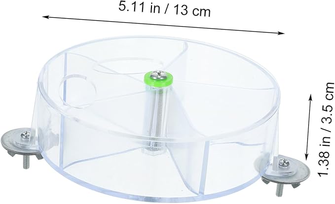 Milisten 1set Bird Intelligence Growth Cage Toy Rotate Wheel Feeder for Foraging Interactive Food Toy for Parrots Cockatiels Random Color Transparent Frosted