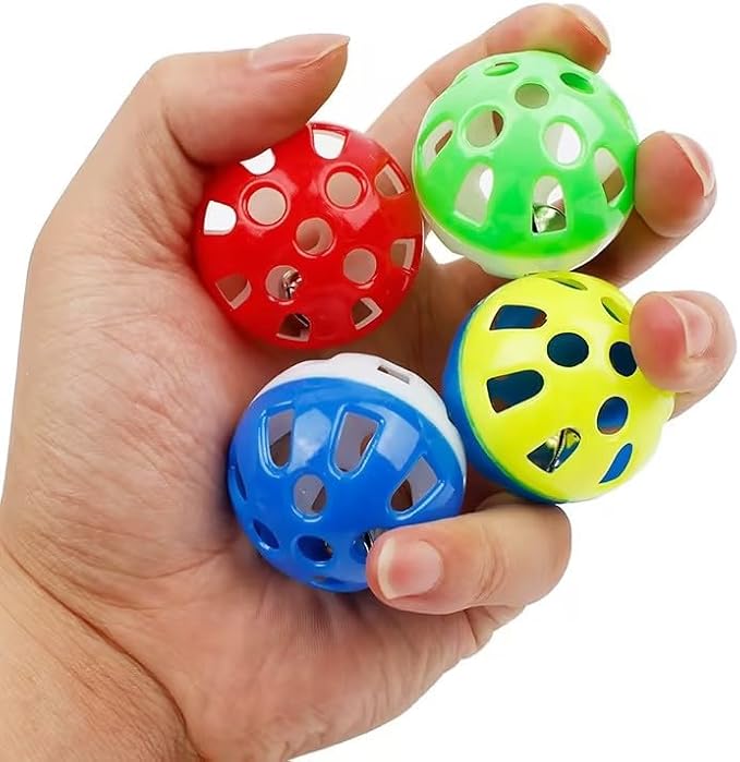 10 Pcs Hollow Rolling Bell Ball Pet Bird Toy Bird Ball Foot Talon Toy for Parakeet Cockatiel Parrot Bird Balls Toy Cage Fun Toys