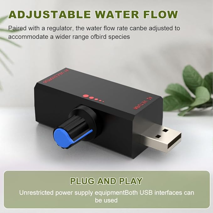 Bird Bath Tub with USB Pump, Automatic Bird Shower with Adjustable Water Flow, Transparent Acrylic Basin & Mesh Perch for Parakeets, Cockatiels, Conures, Budgies, African Greys, Amazons