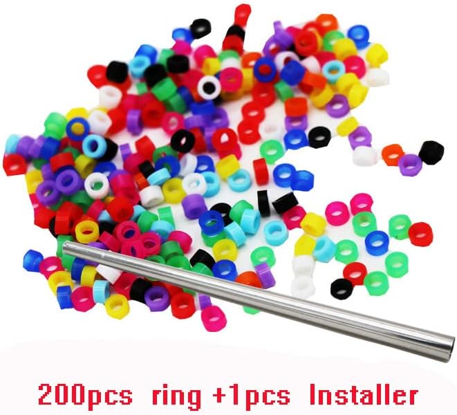 200 pcs Bird Ring Leg Bands for Parrot Finch Canary Gouldian Diameter 3mm 4mm 5mm Bird Foot Ring Color Random delivery (5mm)