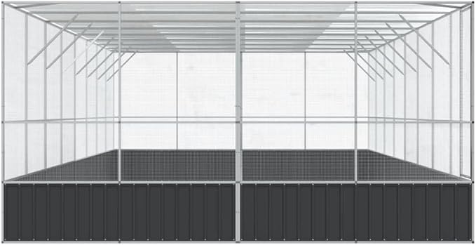 Galvanized Steel Large Flight King Bird Cage with Extension, Steel Outdoor Aviary, Outdoor Indoor Large Bird Cage Aviary Pet House for Cockatiels African Parakeets, 327.6"x163"x83.5",-319