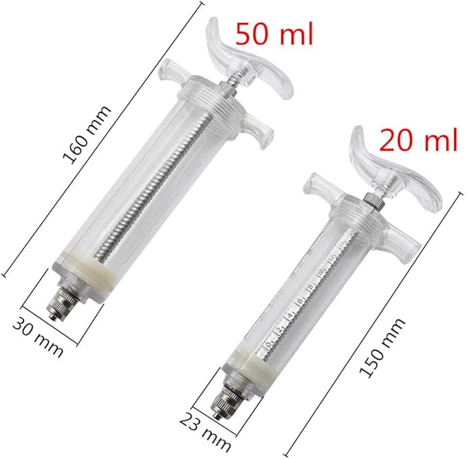 YITON Bird Feeder 50Ml Animal Feeding Syringe with 6Pcs Straight Stainless Steel Gavage Tubes Bird Feeding Accessories 1Set