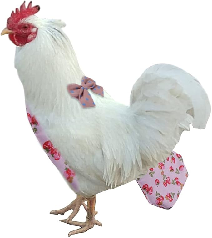 Adjustable Chicken Diaper for Pet Duck for Washable Poultry Nappies Hens Clothes with Pretty Bow Reusable