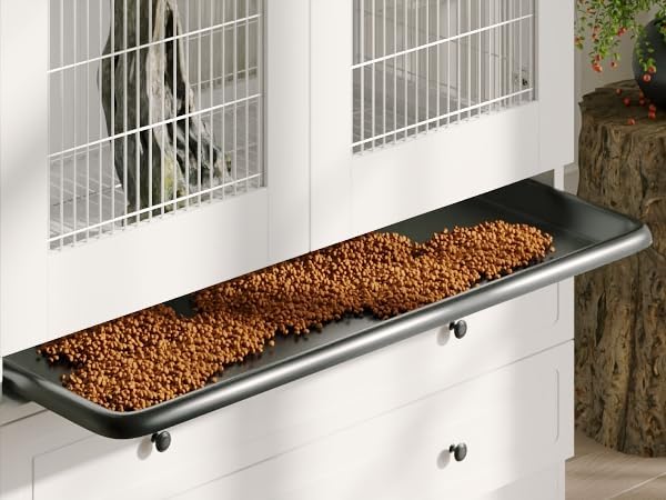 Large Bird Parakeet Parrot Cockatiel Cage, Tall Big Bird Flight Cages with 2 Drawers, a Removable Tray, Metal Grid Doors and a Robust Lock for Finch, Conure, Budgie, Macaw, Canary, White