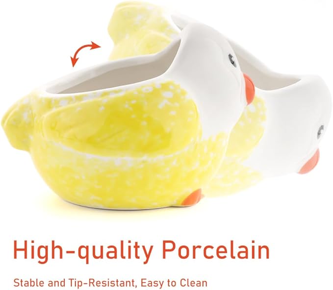 Birdcage Food Bowl Ceramic Bird Feeding Dish Cup with Clamp Holder Food Water Bowl for Canary Finch Parakeet Budgie Cockatiel Lovebird (Yellow)
