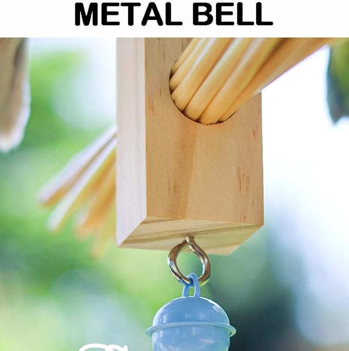 Parrot Toy Cage Perch with Wheat Straw Chewing Toy Pine Wood Foraging Toy