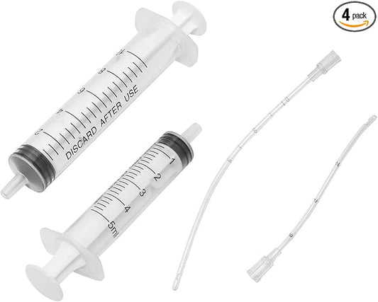 4IN1 Liquid Food Feeder for Breeding Small Pets (5ml+10ml Feeder+8cm+12cm Feeding Tube) Poultry Feeding Syringe, Parrot Feeding Syringe