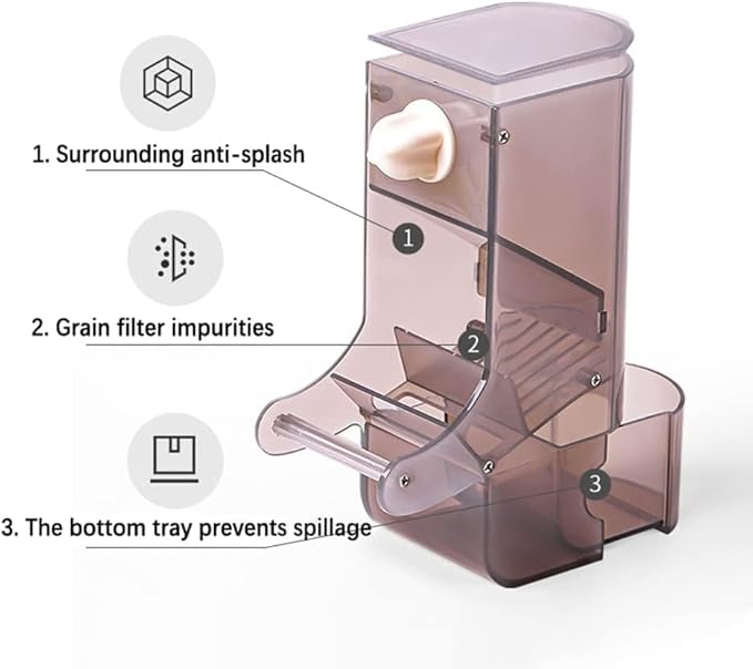 Automatic Bird Feeder No-Mess Bird Feeder Parrot Feeder Cage Accessories for Budgerigar Canary Lovebord Finch Parakeet