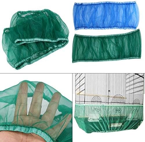 4 Colors Bird Cage Cover Bird Cage Cover Seed Catcher Ventilated Nylon Mesh Birdcage Shell Seed Catcher Large Size Bird Cage Seed Catcher Seeds Guard (#2)