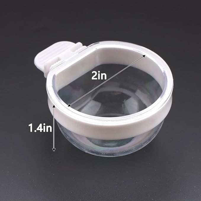 6 Pack Detachable Transparent Bowl Plastic Food Cup Convenient Hanging Seed Water Feeder for Parrot Canary Finch Small Size Bird