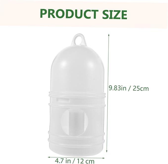 Hemobllo Pigeon Bird Water Dispenser, Plastic Poultry Water Dispenser with Top Handle 1 L Capacity Drinker Waterer Automatic Drinker Feeding for Parrot Chickens Pigeon Dove (2Pcs, White)