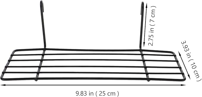 balacoo Parrot Birdcage Platform Perch with Hanging Hooks - Iron Grid Wall Shelf for Small Pet Birds Bird Cage Accessory Stand for Climbing Resting and Display 9.84X3.93X2.75In