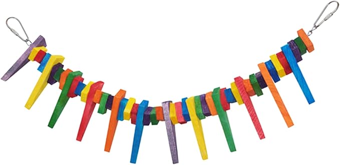 Super Bird Creations SB466 Mini Triangle Teaser Toy for Parrots, Ringnecks, Conures, Quakers, Caiques - Enrichment & Boredom Relief for Parrots - Safe and Durable - Medium Bird Size - 16" x 3" x 2"