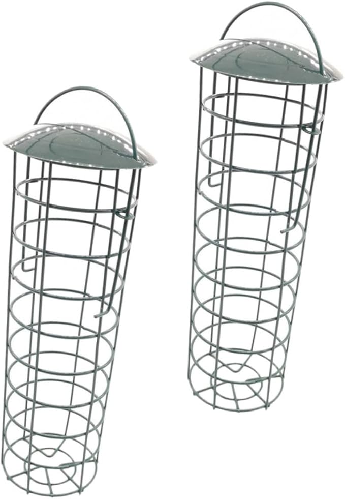 VANZACK 2Pcs Green Outdoor Bird Feeding Tool Hanging Pet Bird Supplies for Garden Courtyards Lightweight and Practical Design for Easy Use